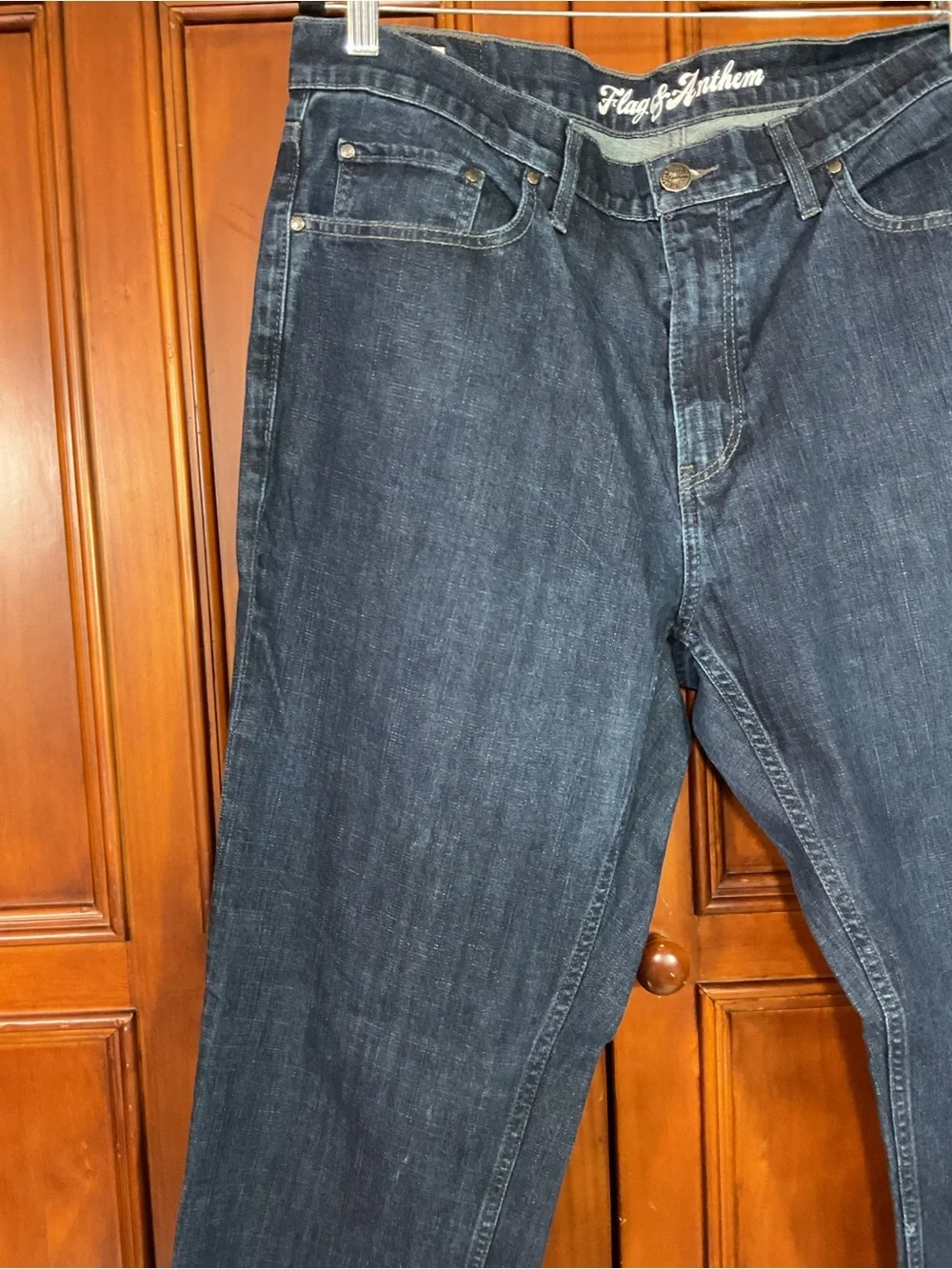 Flag & Anthem Men’s Denim Jeans Size 38/32 Nashville Straight Bennington Wash Da